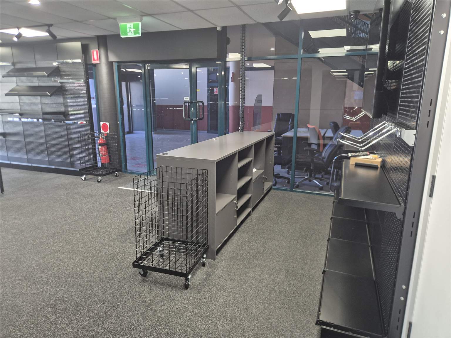 Counter and floor in the Hindmarsh retail premises after construction cleaning